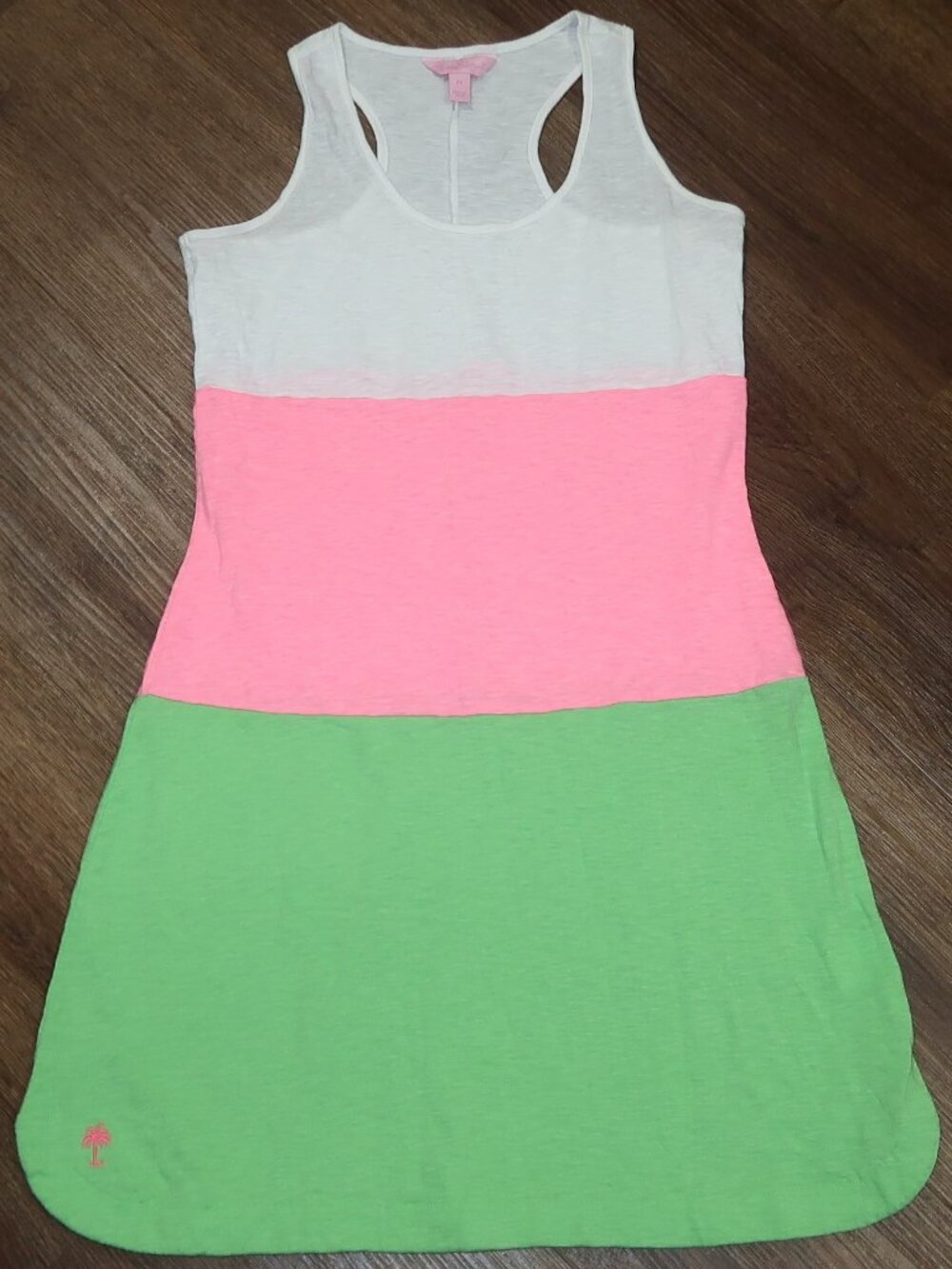 Womens Lilly Pulitzer Cordon Colorblock Tank Dress Pink White Green Racerback XS